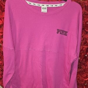 Victoria's Secret Pink Fuchsia Sweatshirt With Logo Size Large